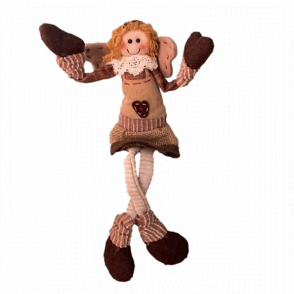 Vintage Folk Art Shelf Sitter Angel Christmas Decor - Picture 1 of 8